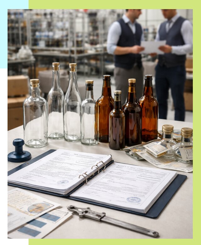 Сертификация стеклянных бутылок в Холмске от 25678 р. | Алешин-Хлм